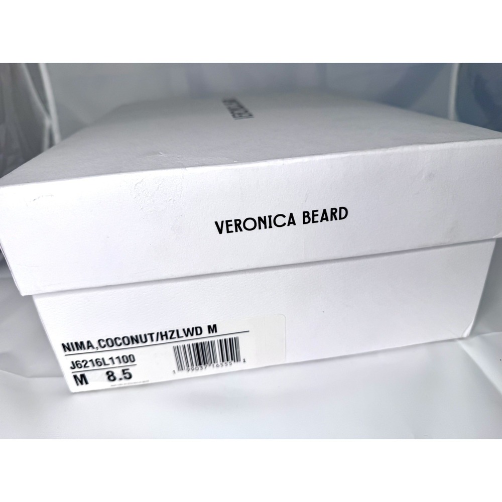 Veronica Beard White Leather Brown Suede High Top Wedge Sneakers Womens 8.5 NIB - Picture 9 of 9